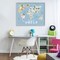 Stupell Industries Kid's Map Of World Blue Framed Giclee, design by Carla Daly